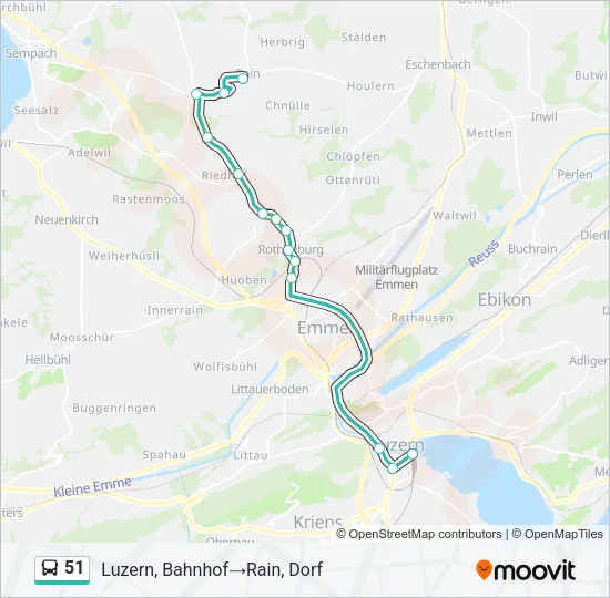 51 Bus Line Map