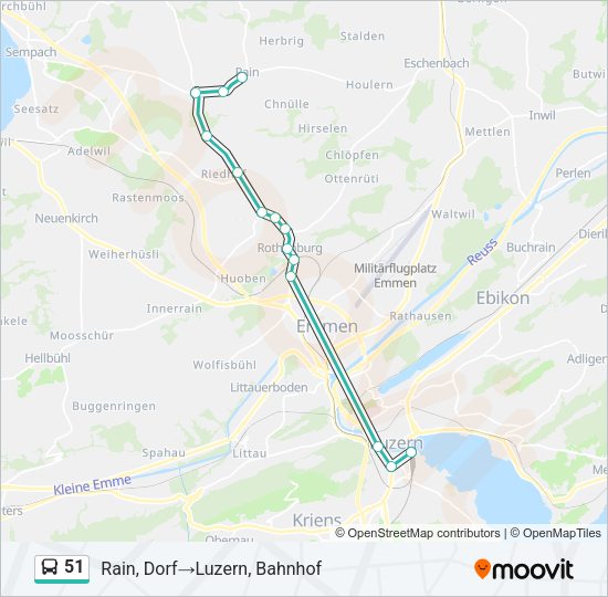 51 Bus Line Map