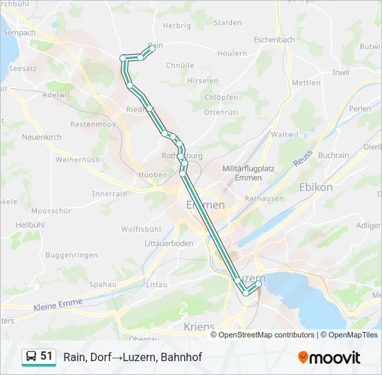 51 Bus Line Map