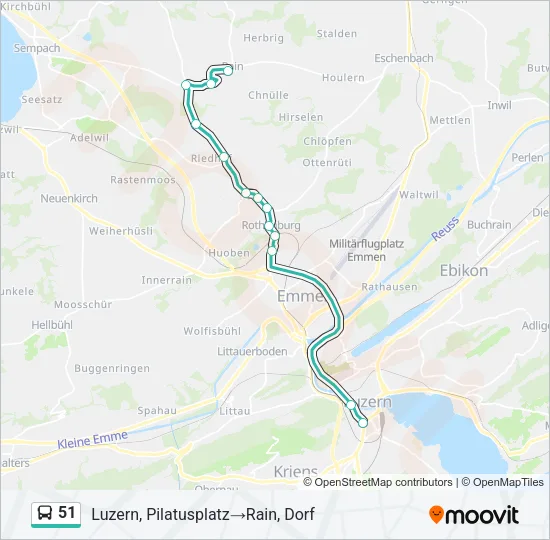 51 Bus Line Map