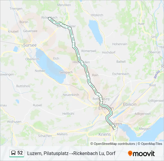 52 Bus Line Map