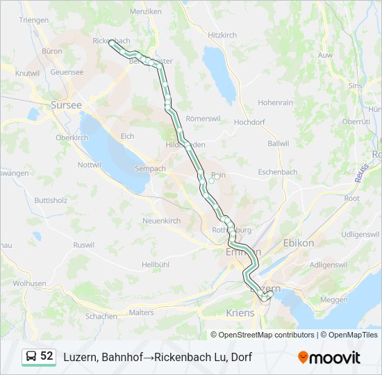 52 Bus Line Map