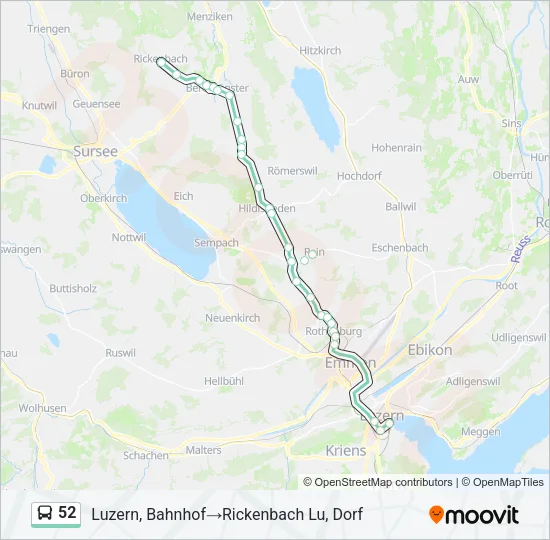 52 Bus Line Map