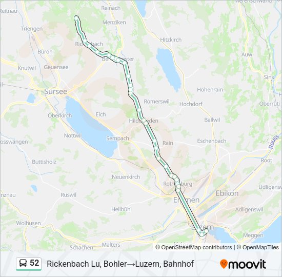 52 Bus Line Map