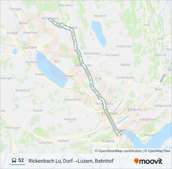 52 Bus Line Map