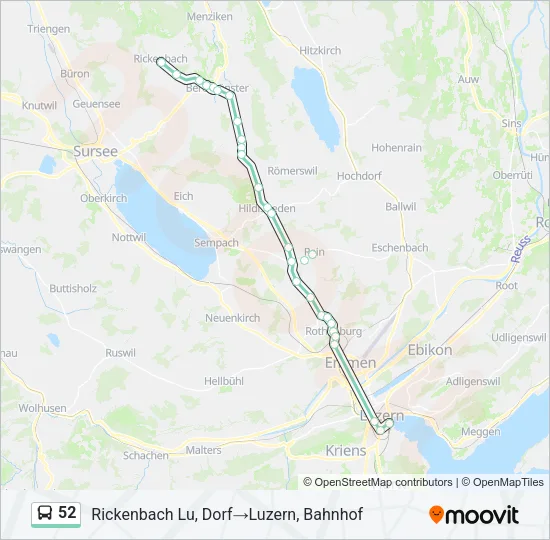 52 Bus Line Map