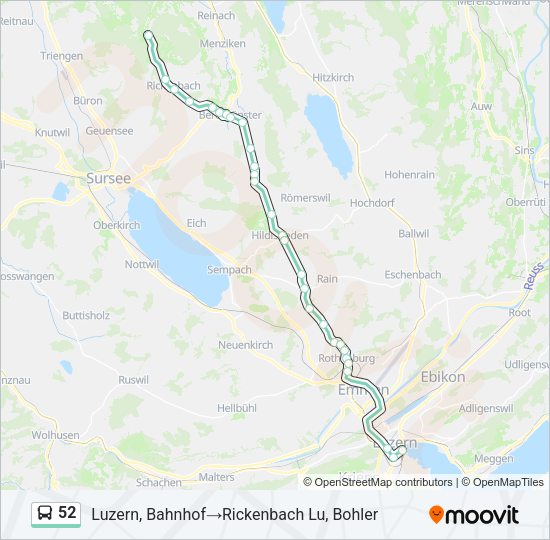 52 Bus Line Map