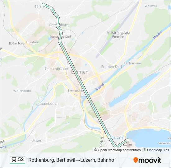 52 Bus Line Map