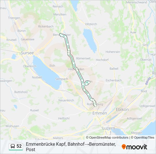 52 Bus Line Map