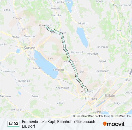 52 Bus Line Map