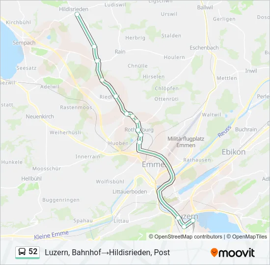 52 Bus Line Map