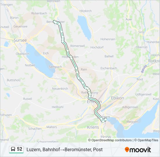 52 Bus Line Map