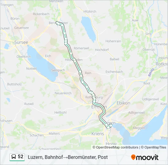 52 Bus Line Map
