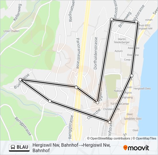 BLAU Bus Line Map