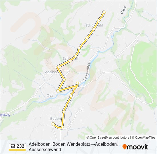 232 Bus Line Map