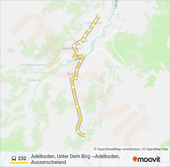 232 Bus Line Map