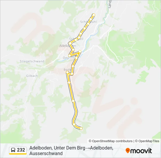 232 Bus Line Map