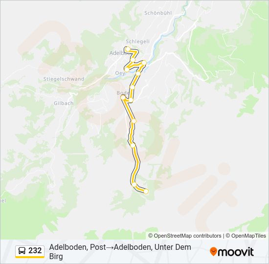 232 Bus Line Map