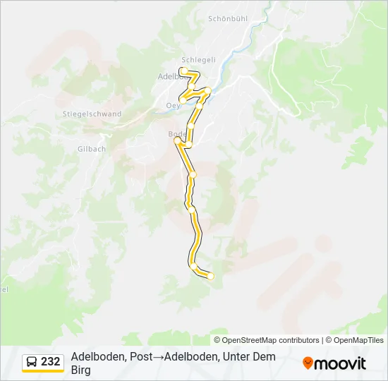232 Bus Line Map
