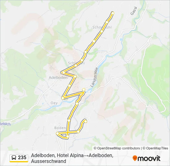 235 Route: Schedules, Stops & Maps - Adelboden, Hotel Alpina‎→Adelboden ...