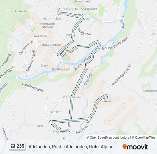 Plan de la ligne 235 de bus