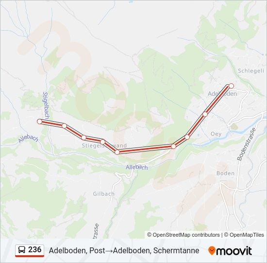 Plan de la ligne 236 de bus