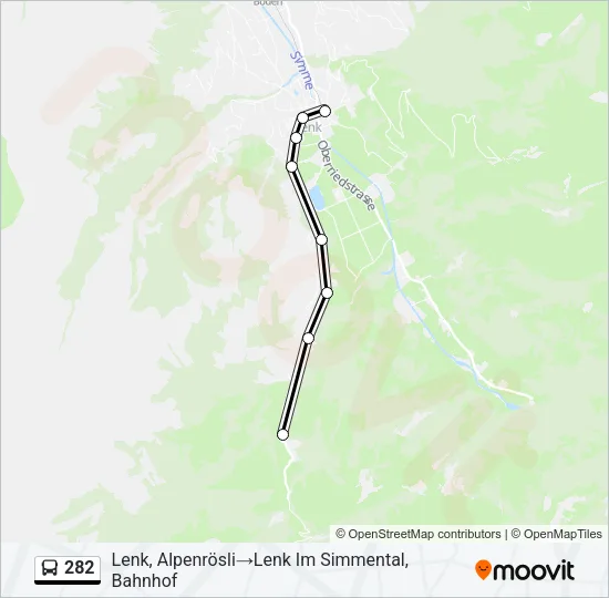 Plan de la ligne 282 de bus