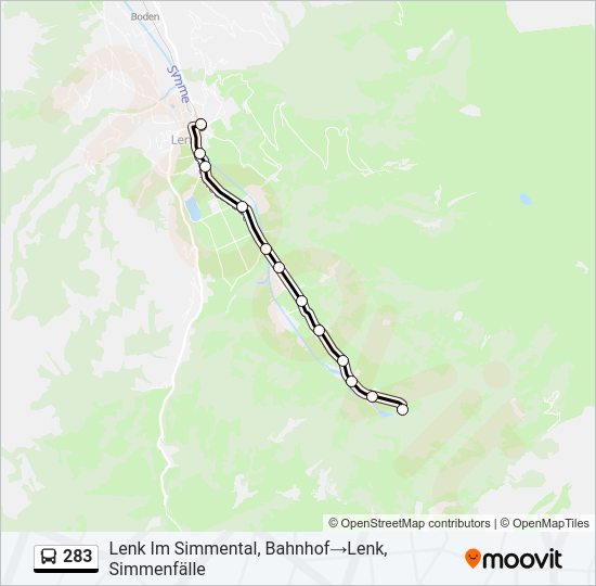 283 Bus Line Map