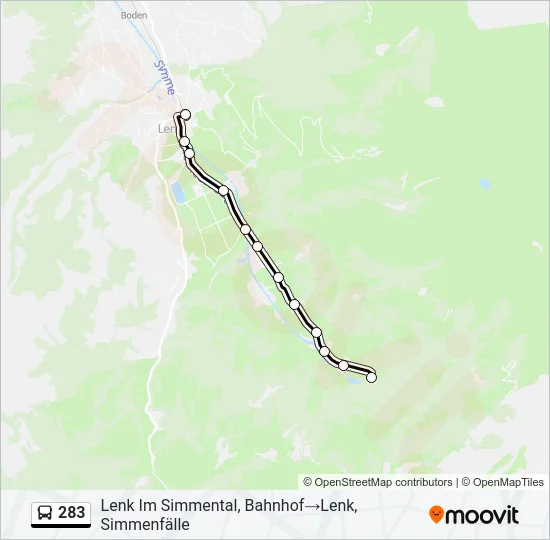 283 Bus Line Map
