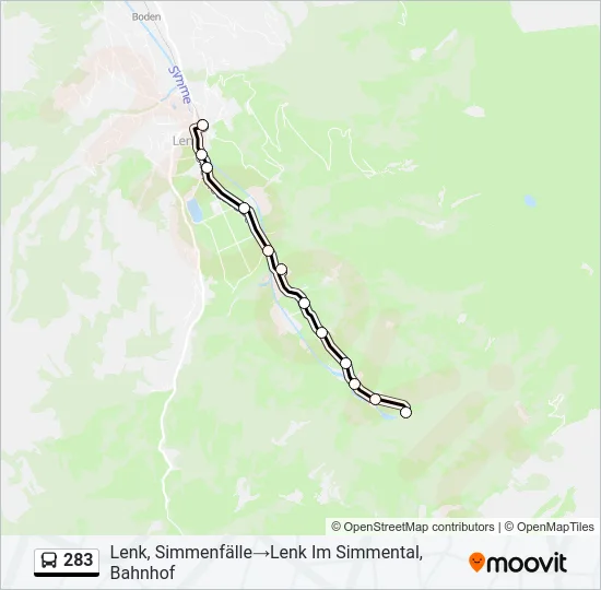 283 Bus Line Map