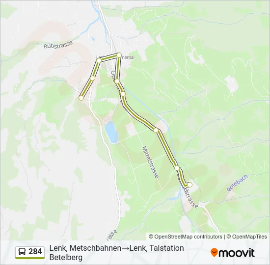 284 Bus Line Map