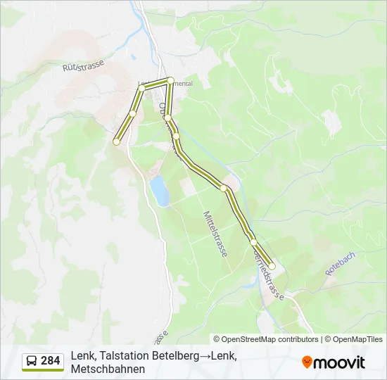 284 Bus Line Map