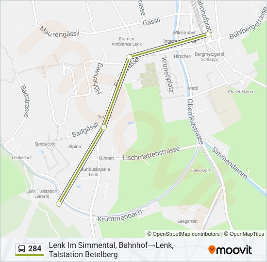 284 Bus Line Map