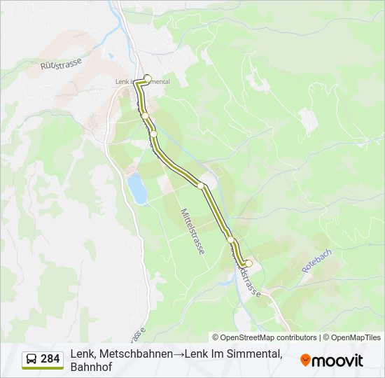 284 Bus Line Map