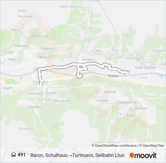 491 Bus Line Map