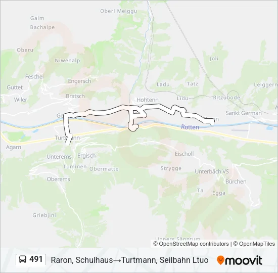 491 Bus Line Map