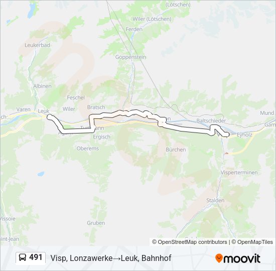491 Bus Line Map