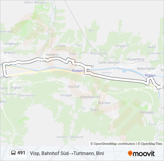 491 Bus Line Map