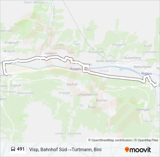 491 Bus Line Map