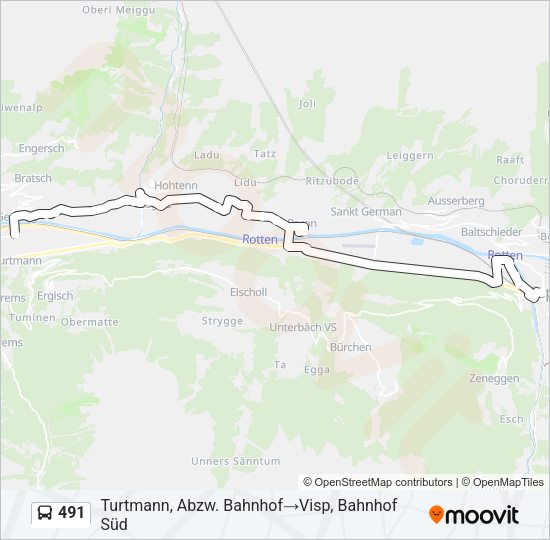 491 Bus Line Map