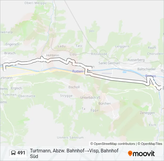491 Bus Line Map
