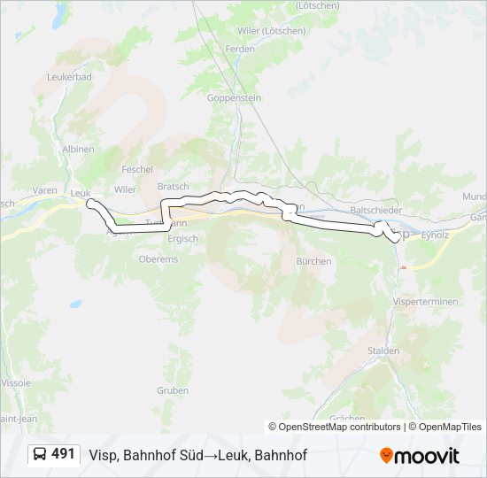 491 Bus Line Map