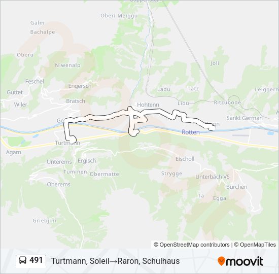 491 Bus Line Map