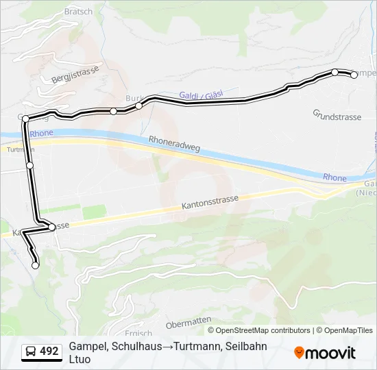 492 Bus Line Map
