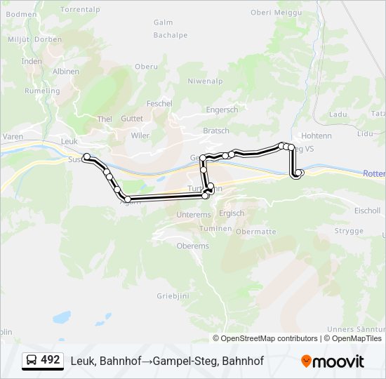 492 Bus Line Map