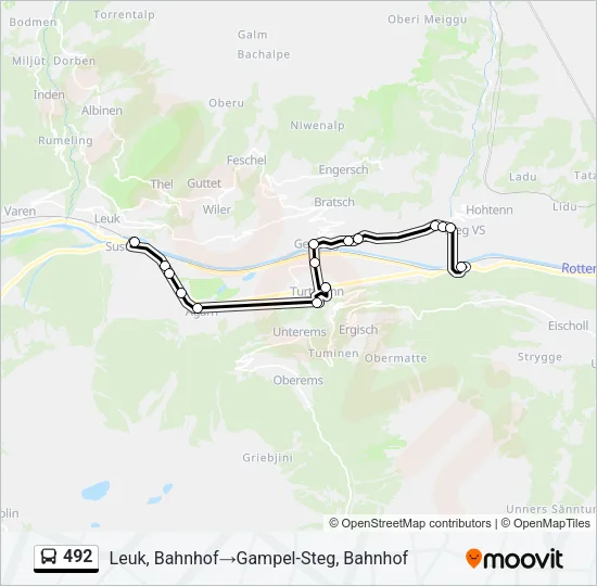 492 Bus Line Map