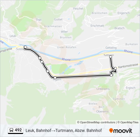 492 Bus Line Map