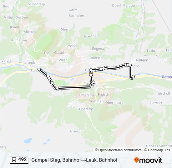 492 Bus Line Map