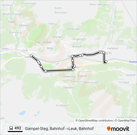 492 Bus Line Map