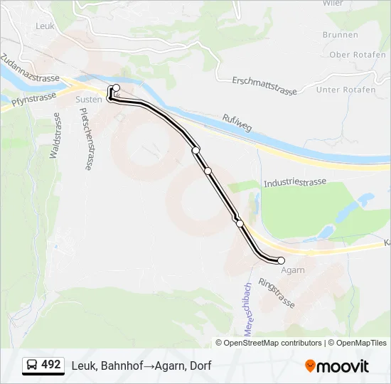 492 Bus Line Map
